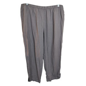 3596) Susan Graver Style Gray Linen Blend Pullon Relax Pants Plus Size 2X